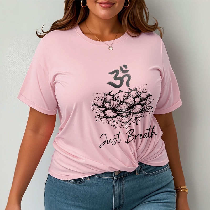 Buddha Stones Casual Om Symbol Lotus Flower Pattern Cotton Tee T-shirt - image 13