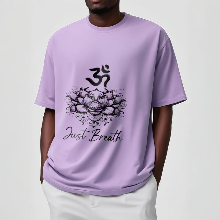 Buddha Stones Casual Om Symbol Lotus Flower Pattern Cotton Tee T-shirt - image 17