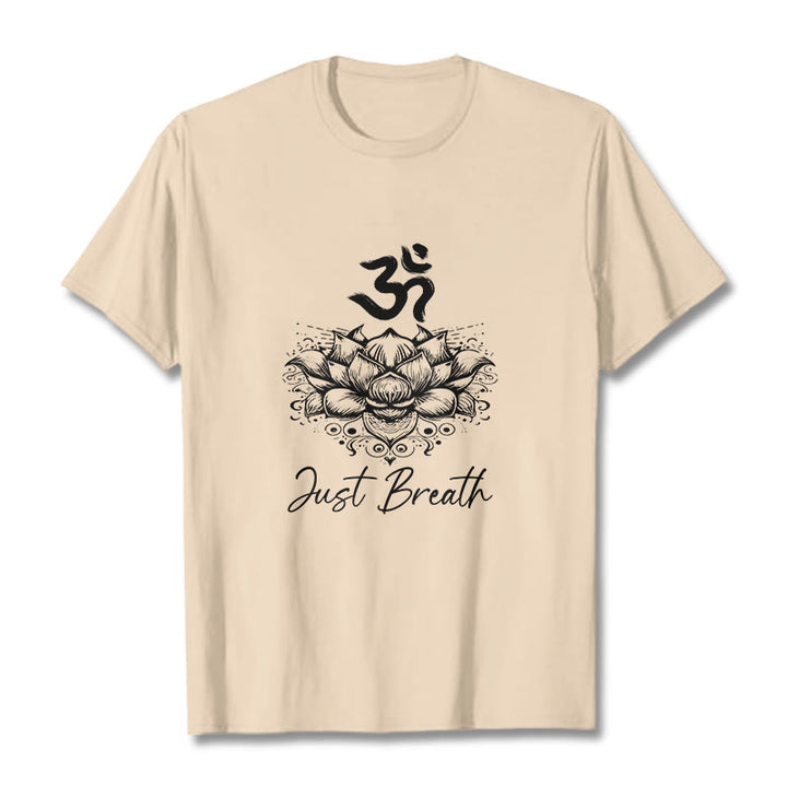 Buddha Stones Casual Om Symbol Lotus Flower Pattern Cotton Tee T-shirt - Bisque - 2XL - image 10