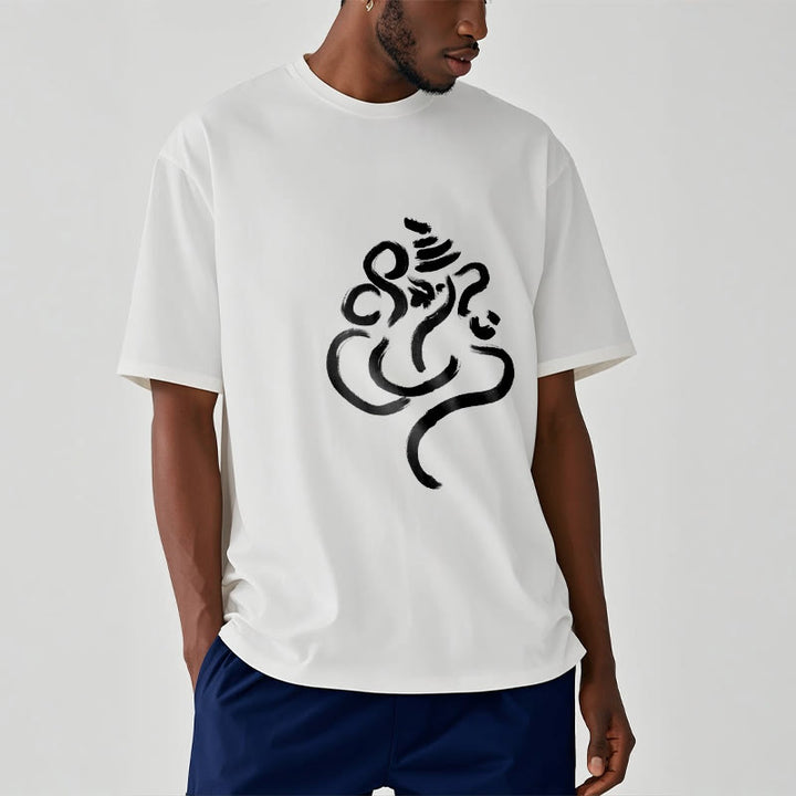 Buddha Stones Casual Ganesha Pattern Cotton Tee T-shirt - image 6