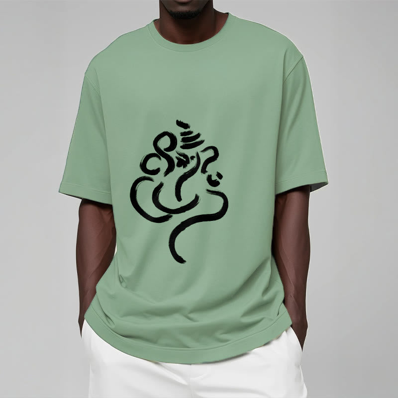 Buddha Stones Casual Ganesha Pattern Cotton Tee T-shirt - image 15