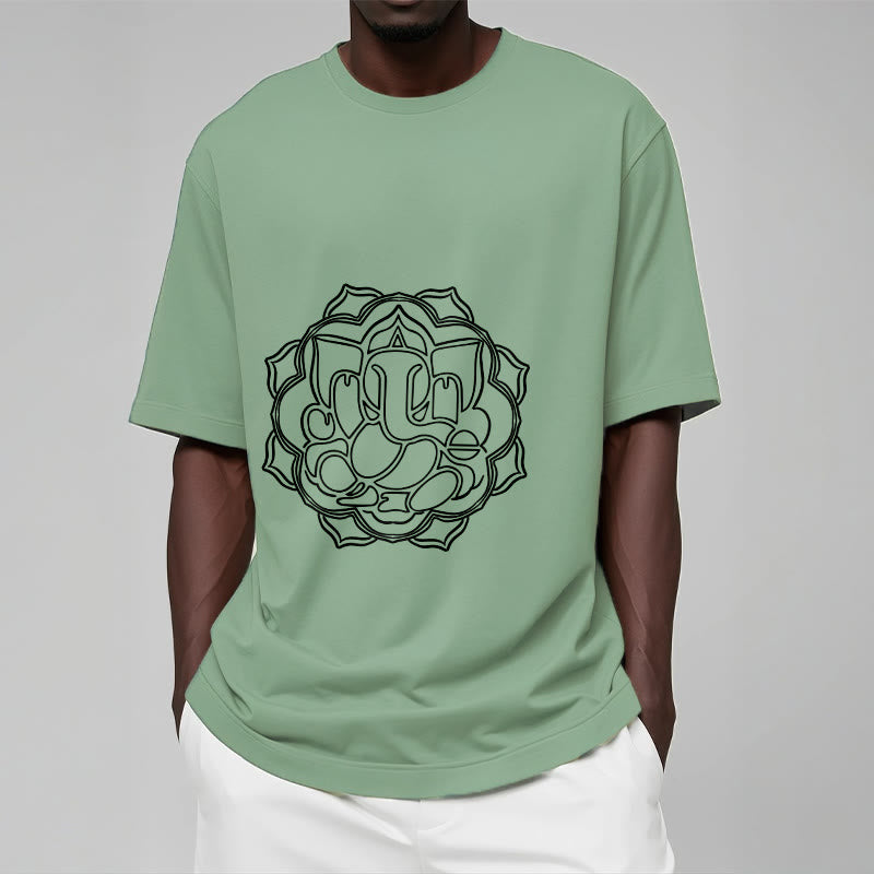 Buddha Stones Casual Mandala Design Ganesha Pattern Cotton Tee T-shirt - image 15