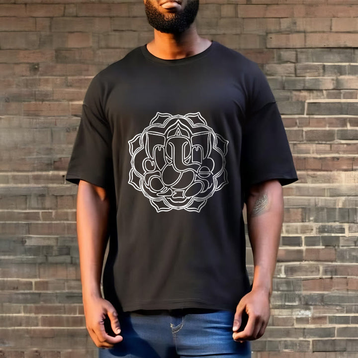 Buddha Stones Casual Mandala Design Ganesha Pattern Cotton Tee T-shirt - image 5