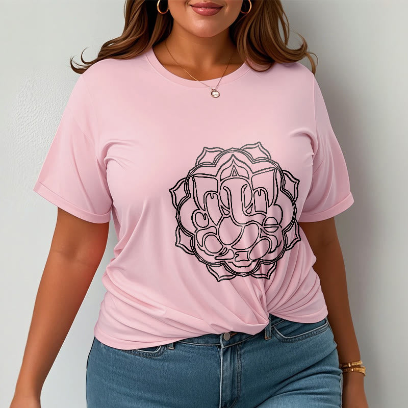 Buddha Stones Casual Mandala Design Ganesha Pattern Cotton Tee T-shirt - image 13