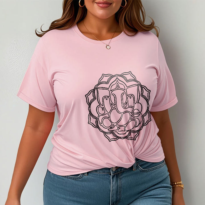Buddha Stones Casual Mandala Design Ganesha Pattern Cotton Tee T-shirt - image 13