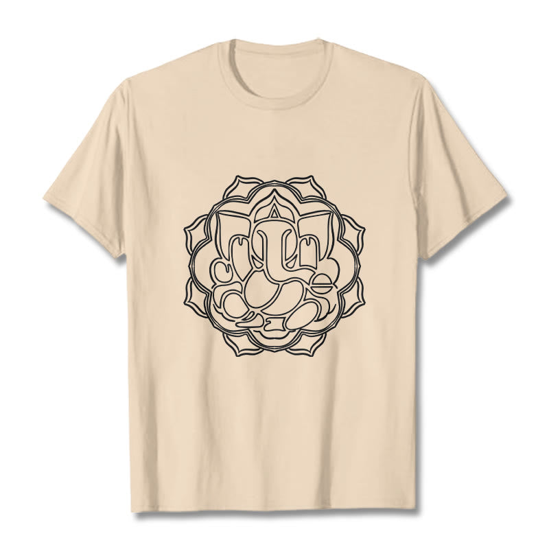Buddha Stones Casual Mandala Design Ganesha Pattern Cotton Tee T-shirt - Bisque - 2XL - image 10