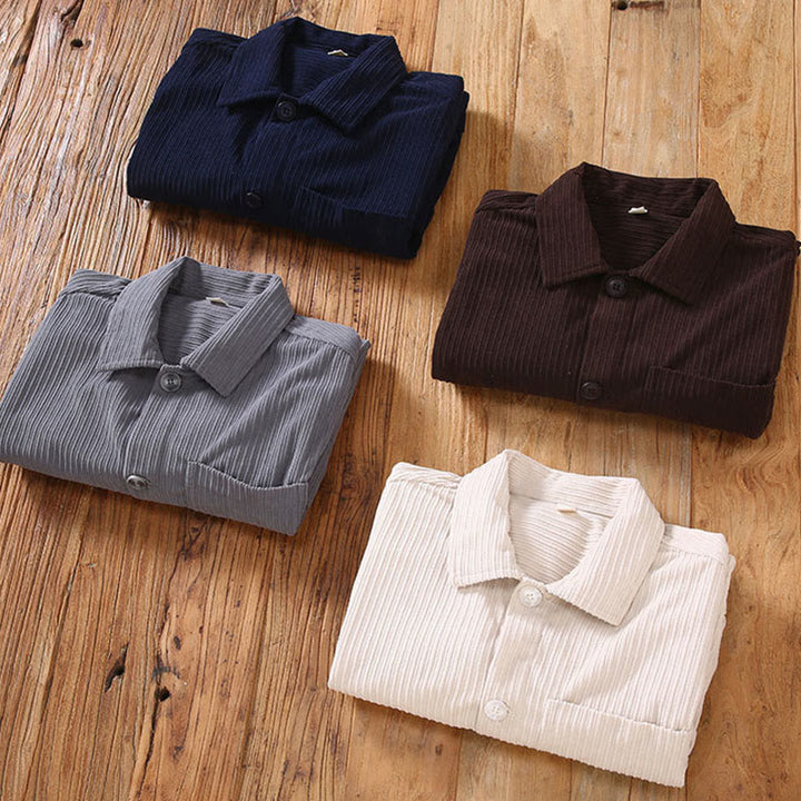 Buddha Stones Fall Lapel Design Long Sleeve Button Men's Jacket With Pockets - image 10