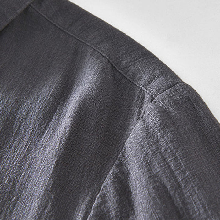 Buddha Stones Commute Plain Simple Buttons Design Men's Long Sleeve Ramie Linen Jacket With Pockets - image 20