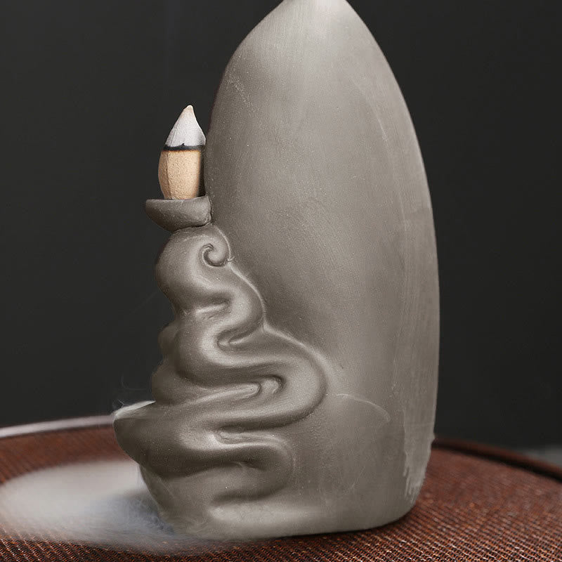Buddha Stones Tibetan Avalokitesvara Buddha Lotus Healing Backflow Smoke Fountain Incense Burner - image 20