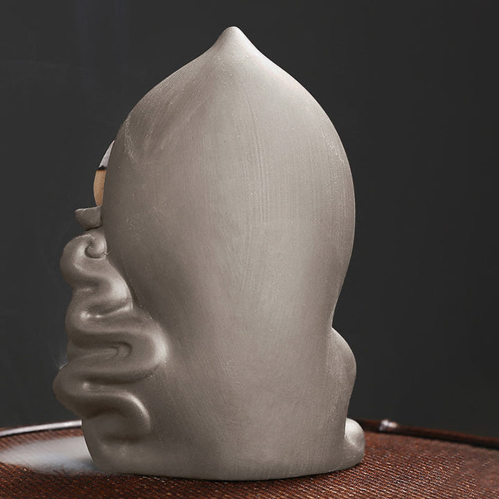 Buddha Stones Tibetan Avalokitesvara Buddha Lotus Healing Backflow Smoke Fountain Incense Burner - image 16