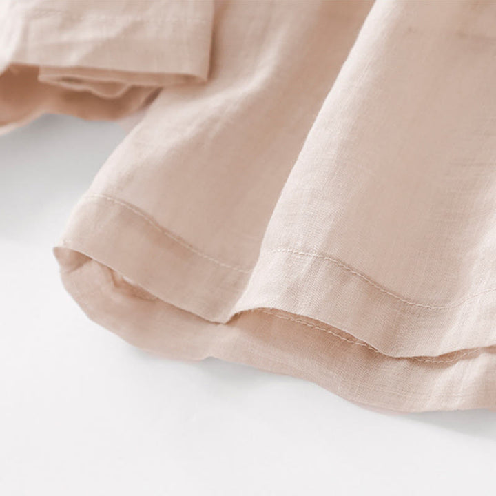 Buddha Stones Casual Flower Embroidery Women's Cotton Linen Elastic Waist  Wide Leg Pants With Pockets - image 21