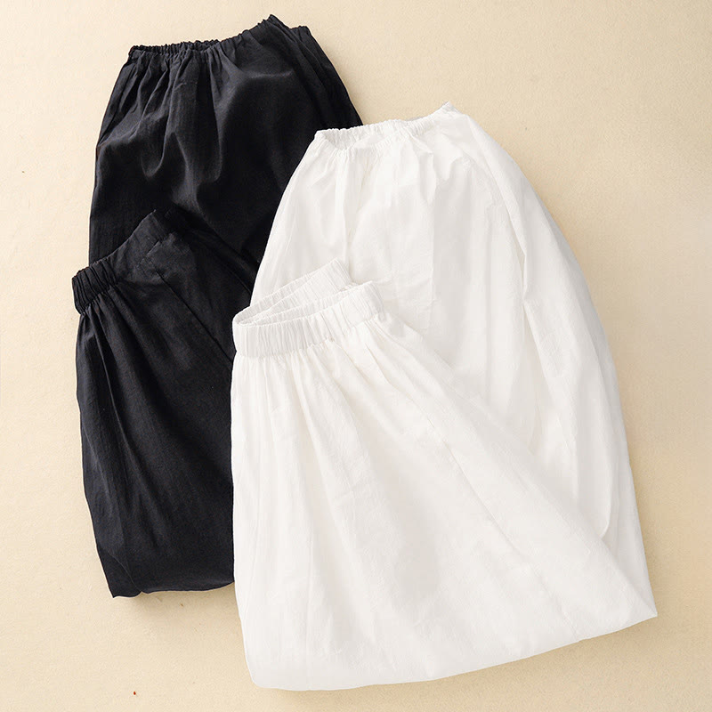 Buddha Stones Casual Simple Design Women's Cotton Harem Pants With Pockets - image 12