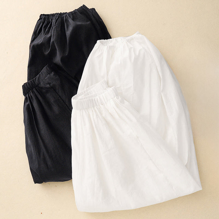 Buddha Stones Casual Simple Design Women's Cotton Harem Pants With Pockets - image 12