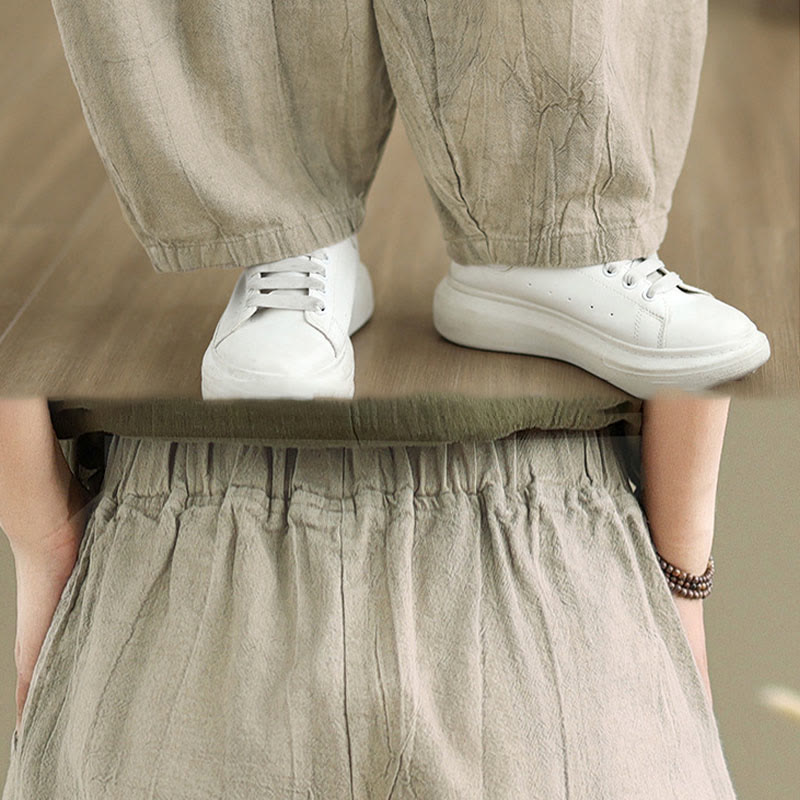 Buddha Stones Casual Plain Women's Cotton Linen Harem Pants With Pockets - image 7