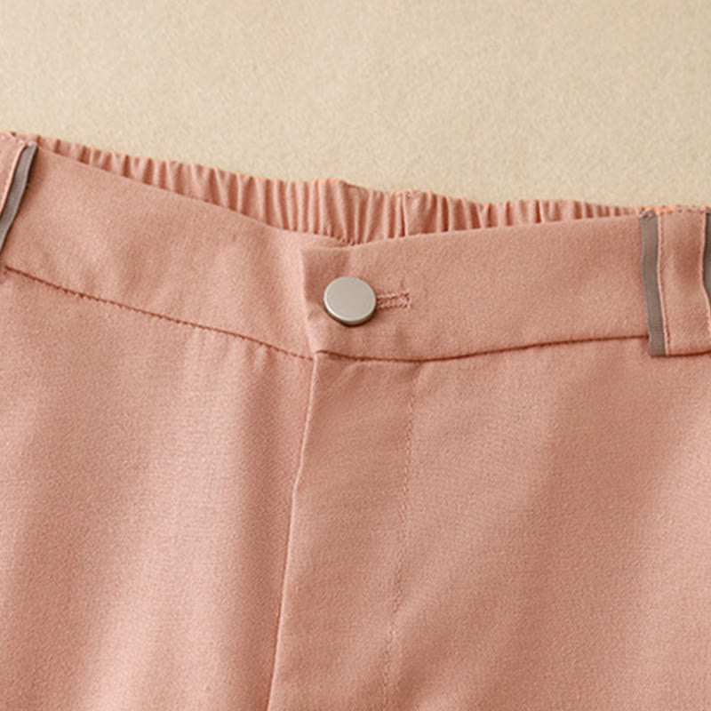 Buddha Stones Casual Straight Leg Design Women's Cotton Linen Pants With Pockets - image 1