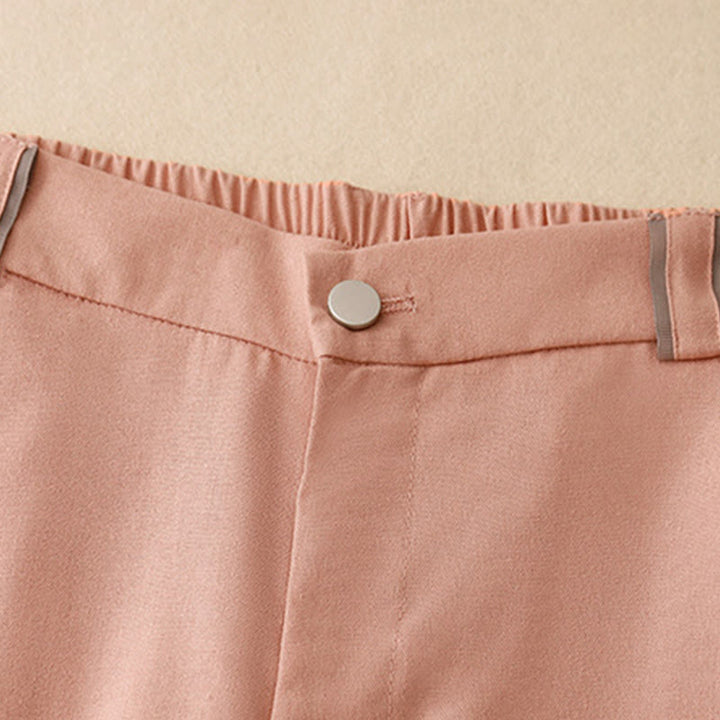 Buddha Stones Casual Straight Leg Design Women's Cotton Linen Pants With Pockets - image 1