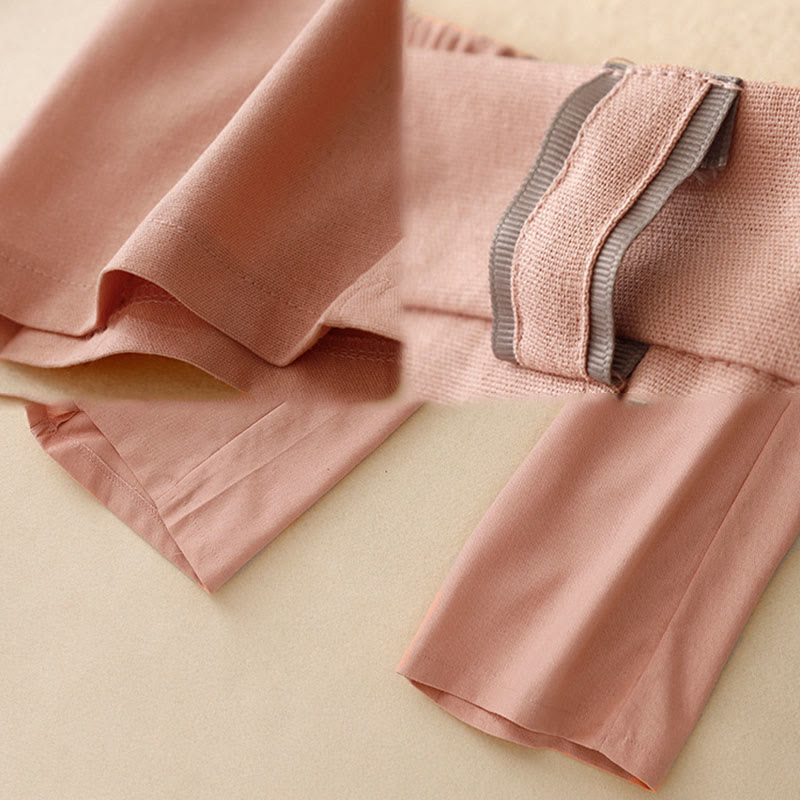 Buddha Stones Casual Straight Leg Design Women's Cotton Linen Pants With Pockets - image 3