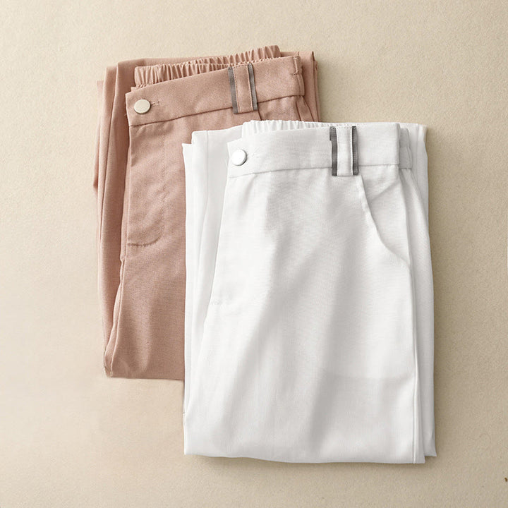 Buddha Stones Casual Straight Leg Design Women's Cotton Linen Pants With Pockets - image 13