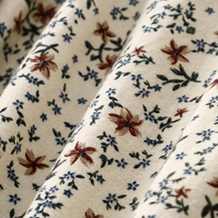 Buddha Stones Casual Florals Crew Neck Cotton Linen Women's Shirt - image 7