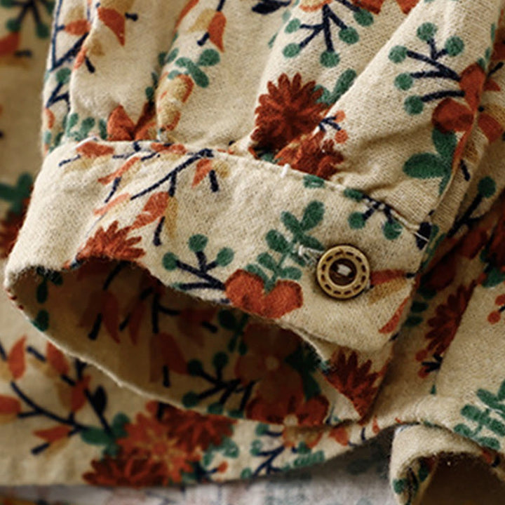 Buddha Stones Casual Florals Crew Neck Cotton Linen Women's Shirt - image 13