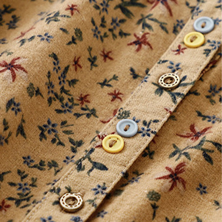Buddha Stones Casual Florals Crew Neck Cotton Linen Women's Shirt - image 20