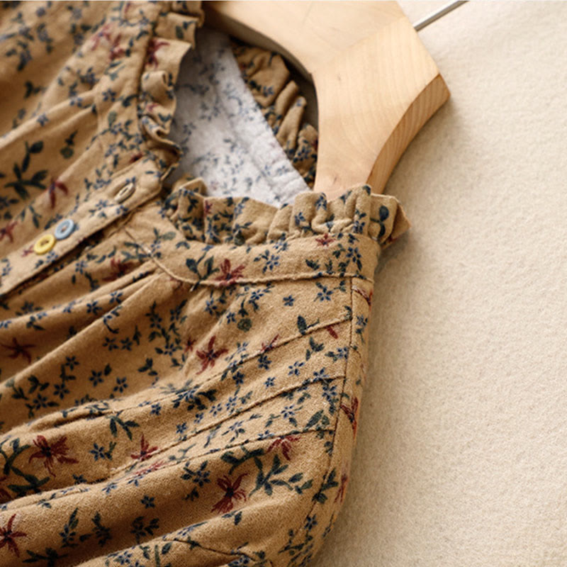 Buddha Stones Casual Florals Crew Neck Cotton Linen Women's Shirt - image 18