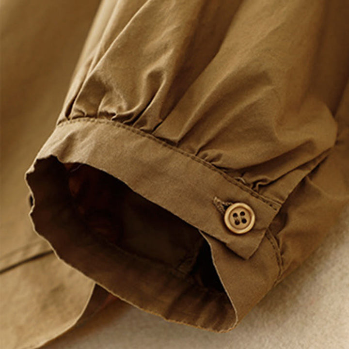Buddha Stones Plain Stand Collar Women's Cotton Corduroy Jacket - image 2