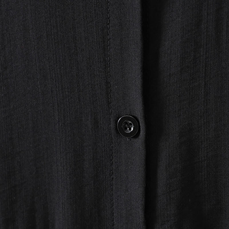 Buddha Stones Plain Buttons Women's Cotton Coat With Pockets - image 13