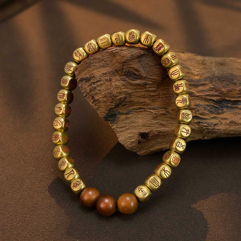 Buddha Stones Copper Brass Lightning Struck Jujube Wood Beads Wealth Bracelet - image 1