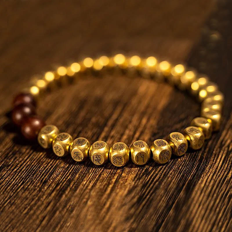 Buddha Stones Copper Brass Lightning Struck Jujube Wood Beads Wealth Bracelet - image 7