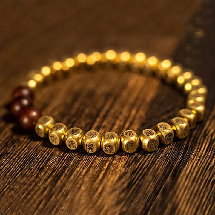Buddha Stones Copper Brass Lightning Struck Jujube Wood Beads Wealth Bracelet - image 7
