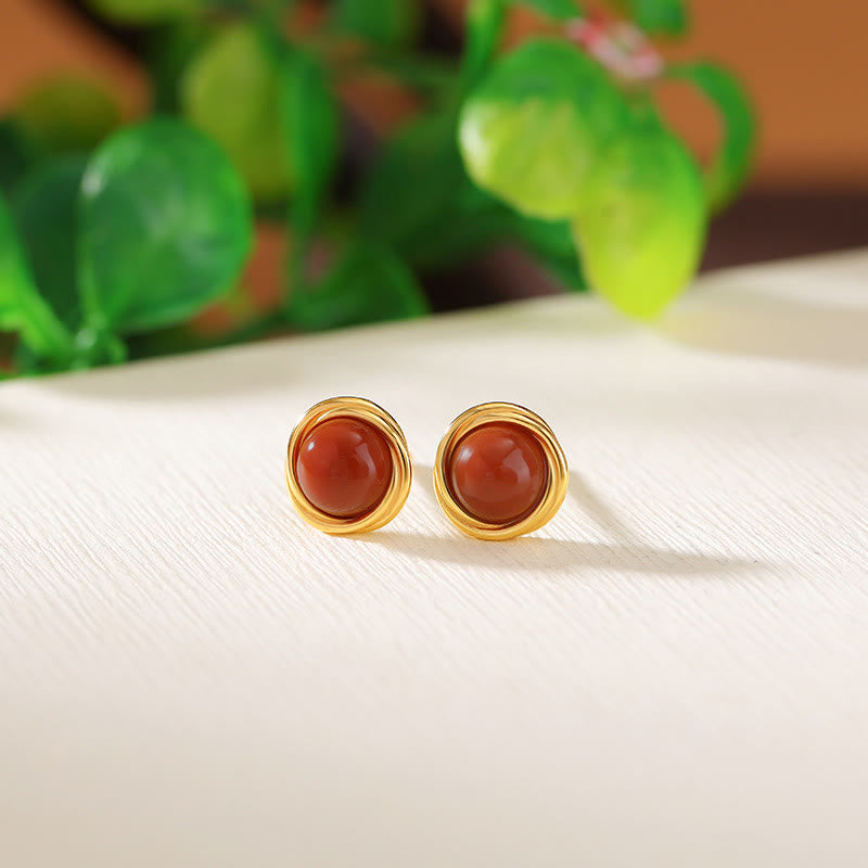Buddha Stones 925 Sterling Silver Hetian Jade Agate Amber Luck Earrings  - image 11
