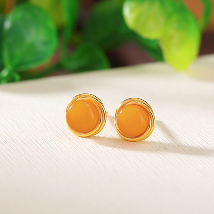 Buddha Stones 925 Sterling Silver Hetian Jade Agate Amber Luck Earrings  - image 18