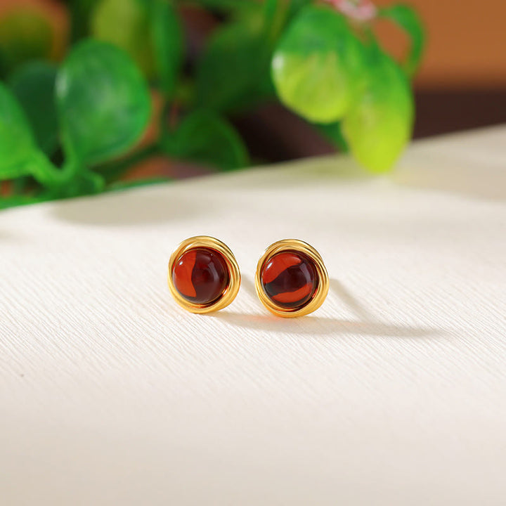 Buddha Stones 925 Sterling Silver Hetian Jade Agate Amber Luck Earrings  - image 15