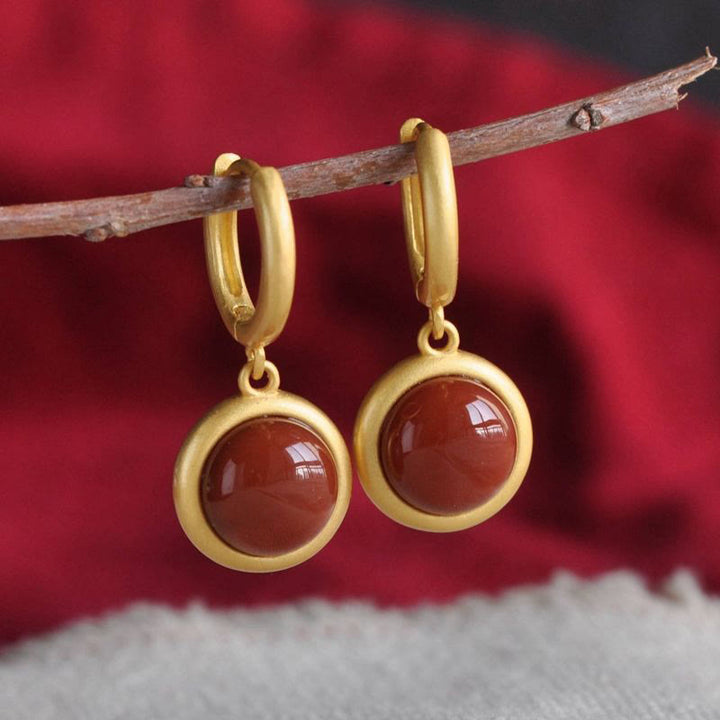 Buddha Stones 925 Sterling Silver White Jade Agate Prosperity Earrings  - image 9