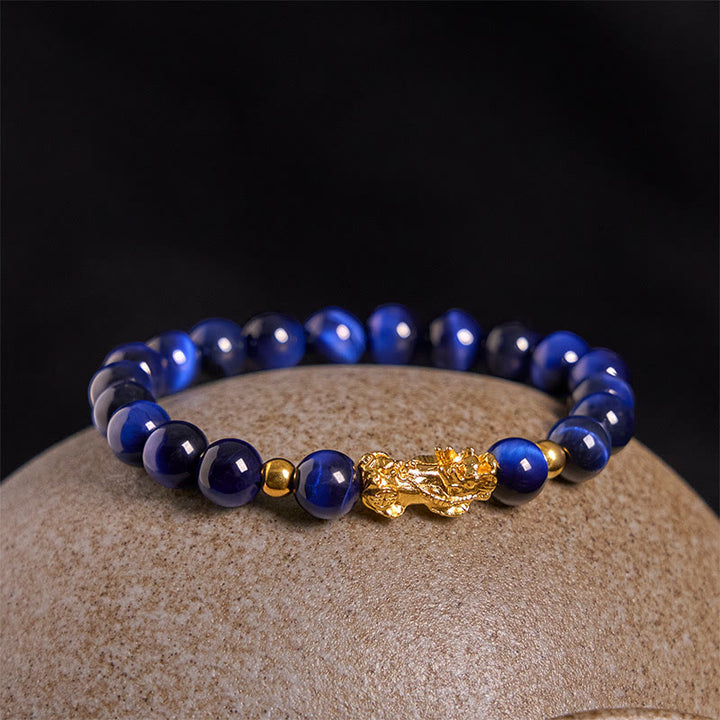 Buddha Stones Various Color Tiger Eye Beads Pixiu Wealth Courage Bracelet - image 7