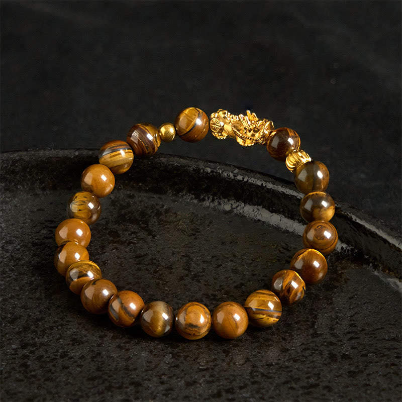 Buddha Stones Various Color Tiger Eye Beads Pixiu Wealth Courage Bracelet - image 2