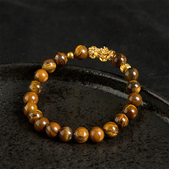 Buddha Stones Various Color Tiger Eye Beads Pixiu Wealth Courage Bracelet - image 2