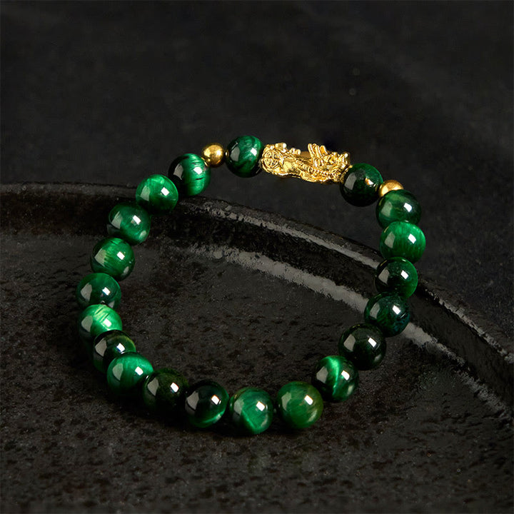 Buddha Stones Various Color Tiger Eye Beads Pixiu Wealth Courage Bracelet - image 22