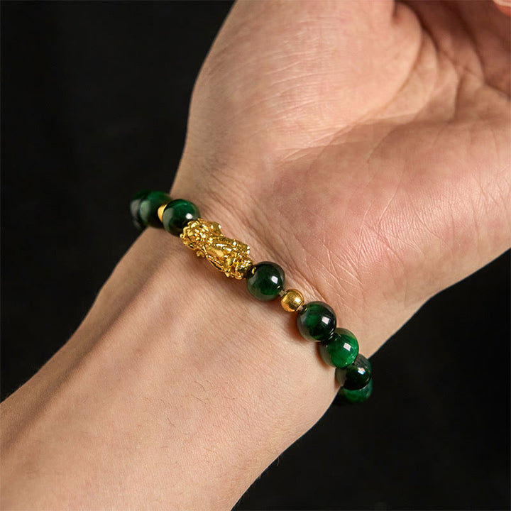 Buddha Stones Various Color Tiger Eye Beads Pixiu Wealth Courage Bracelet - image 23