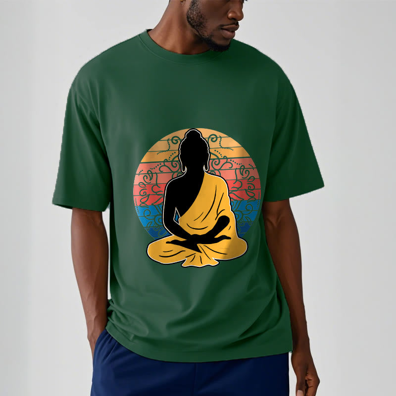Buddha Stones Casual Colorful Meditating Buddha Pattern Cotton Tee T-shirt - image 11