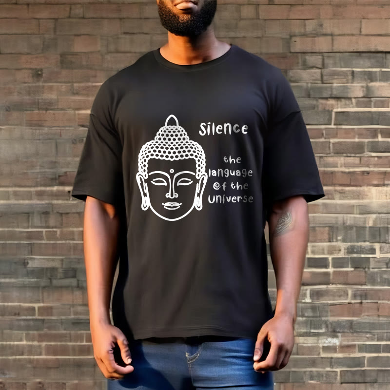 Buddha Stones Casual Meditating Buddha Head Pattern Cotton Tee T-shirt - image 2