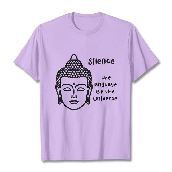 Buddha Stones Casual Meditating Buddha Head Pattern Cotton Tee T-shirt - Plum - 2XL - image 16