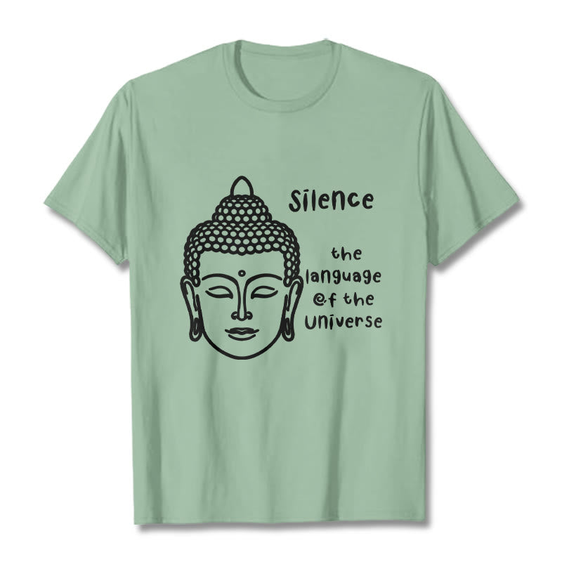 Buddha Stones Casual Meditating Buddha Head Pattern Cotton Tee T-shirt - PaleGreen - 2XL - image 14