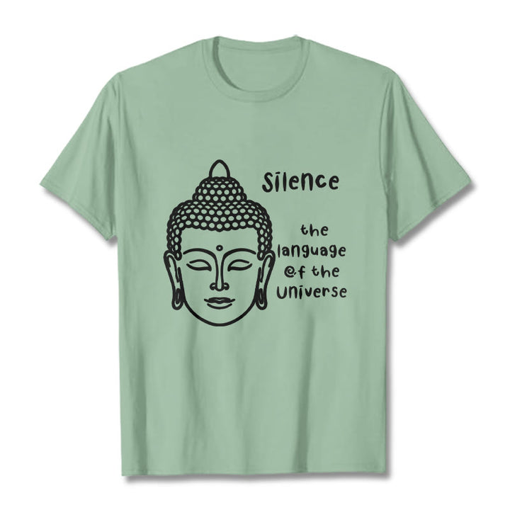 Buddha Stones Casual Meditating Buddha Head Pattern Cotton Tee T-shirt - PaleGreen - 2XL - image 14