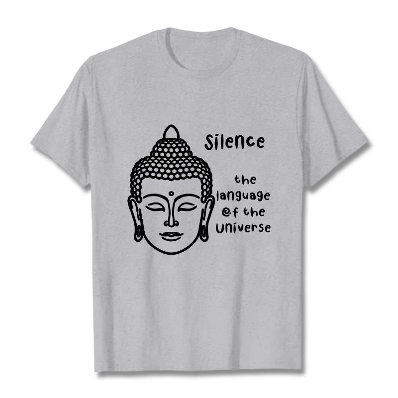 Buddha Stones Casual Meditating Buddha Head Pattern Cotton Tee T-shirt - LightGrey - 2XL - image 19