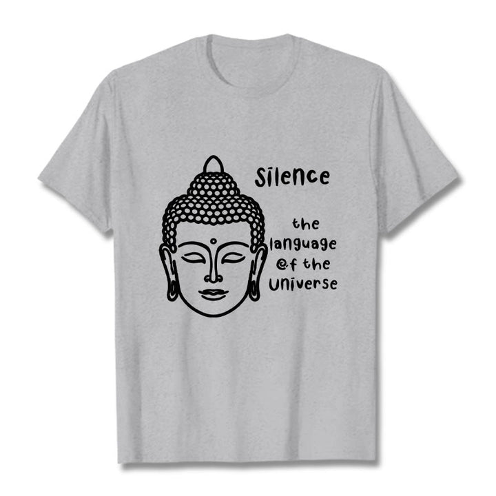 Buddha Stones Casual Meditating Buddha Head Pattern Cotton Tee T-shirt - LightGrey - 2XL - image 19