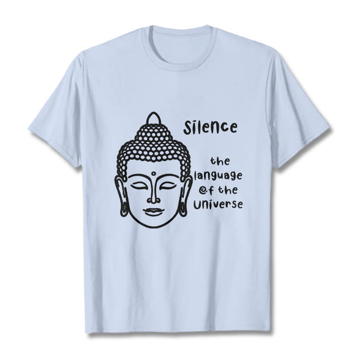 Buddha Stones Casual Meditating Buddha Head Pattern Cotton Tee T-shirt - LightCyan - 2XL - image 18