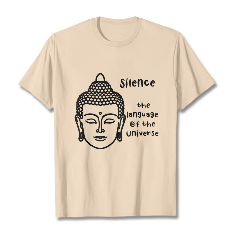 Buddha Stones Casual Meditating Buddha Head Pattern Cotton Tee T-shirt - Bisque - 2XL - image 8
