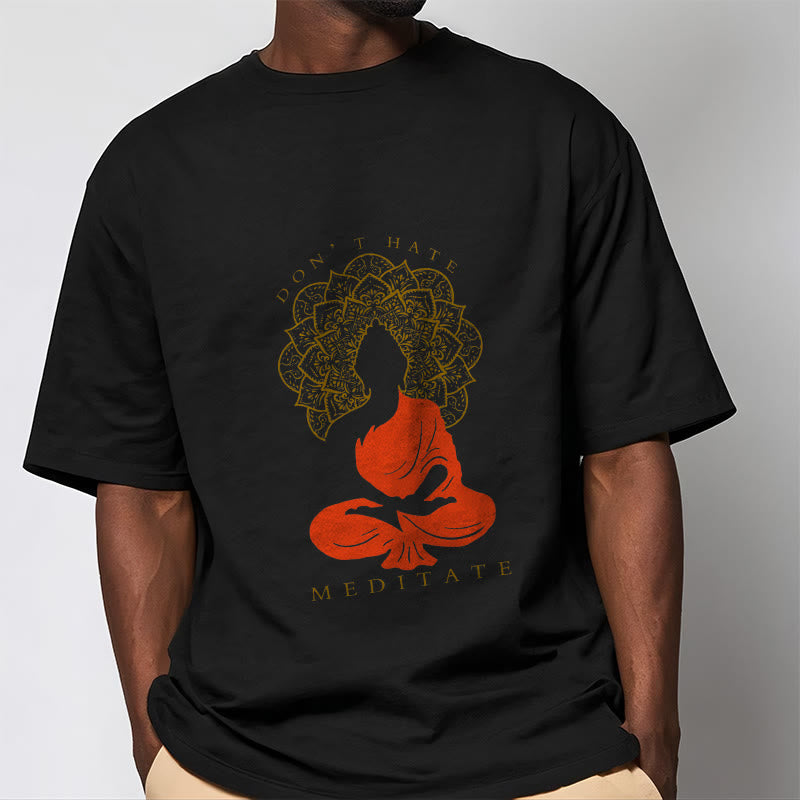 Buddha Stones Casual Meditative Buddha Mandala Pattern Cotton Tee T-Shirt - image 1